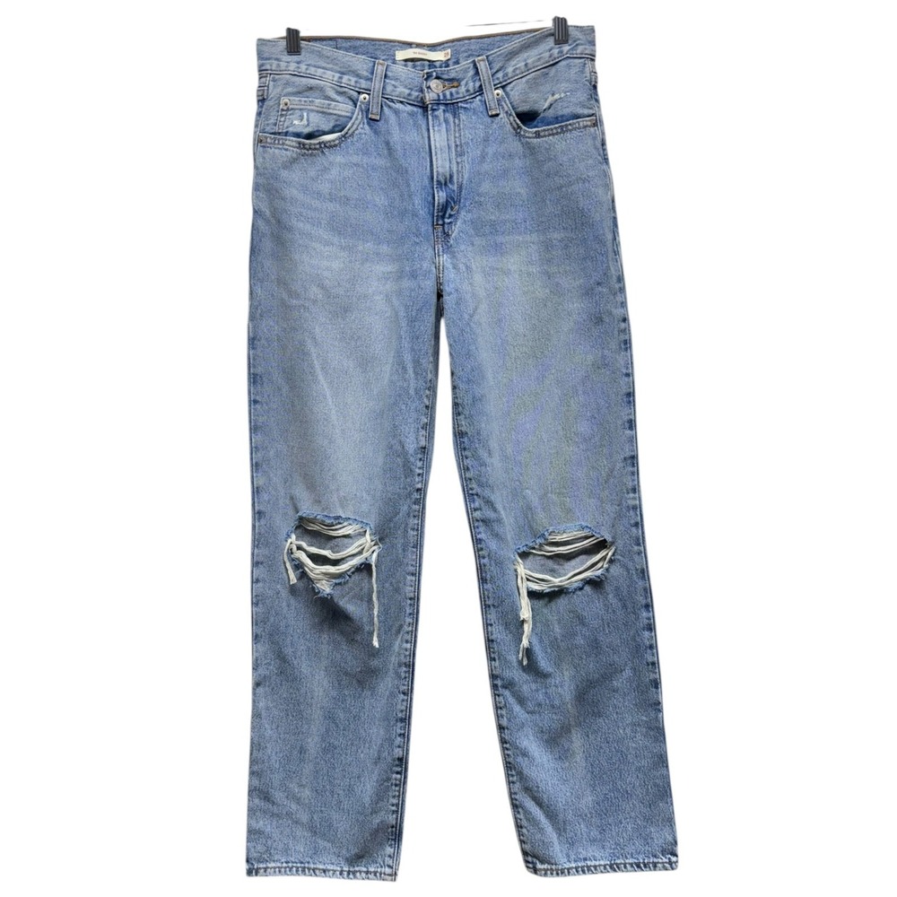 Levi's Light Blue Straight Leg Ripped Jeans